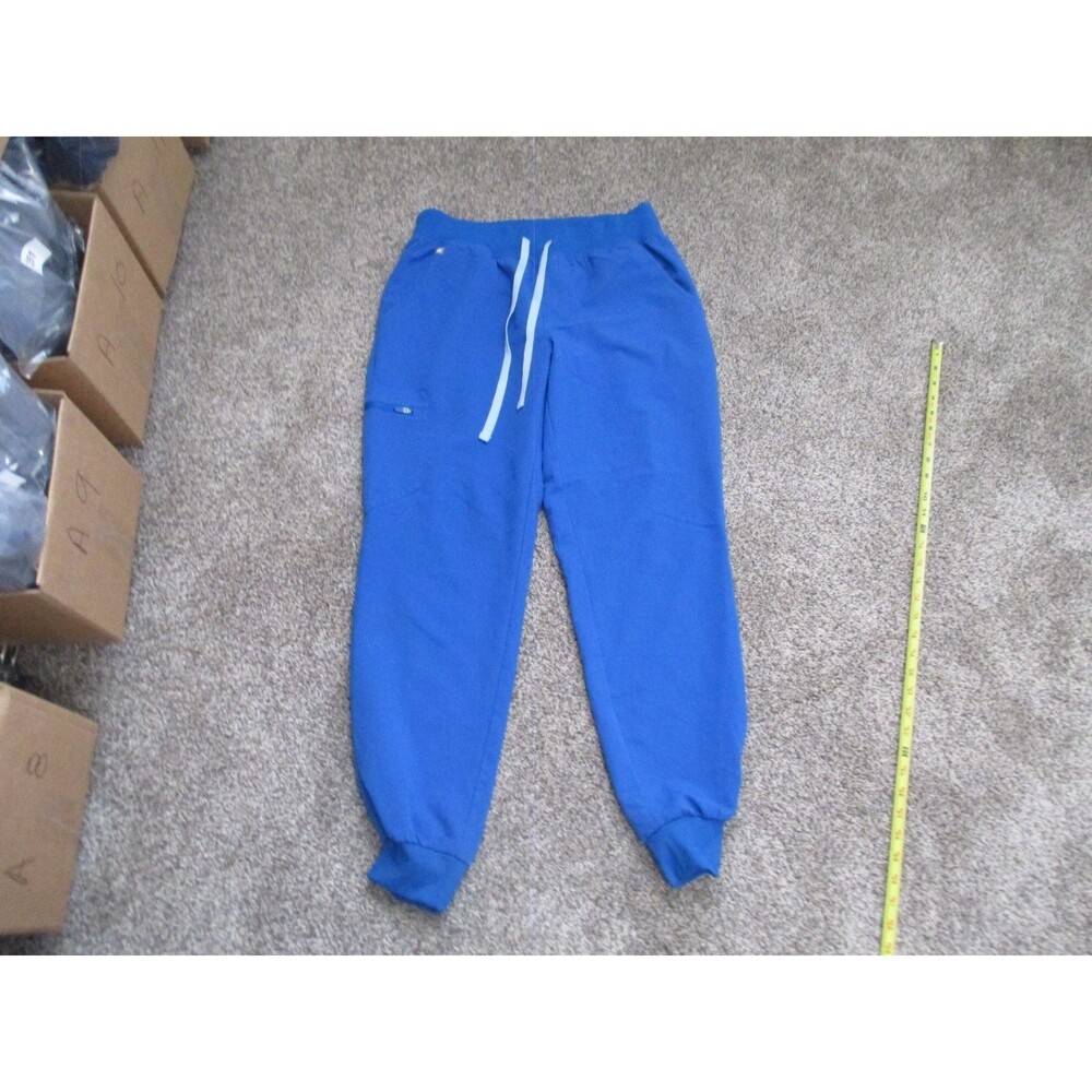 FIGS Technical Collection Scrub Pants M Blue Solid Polyester Blend